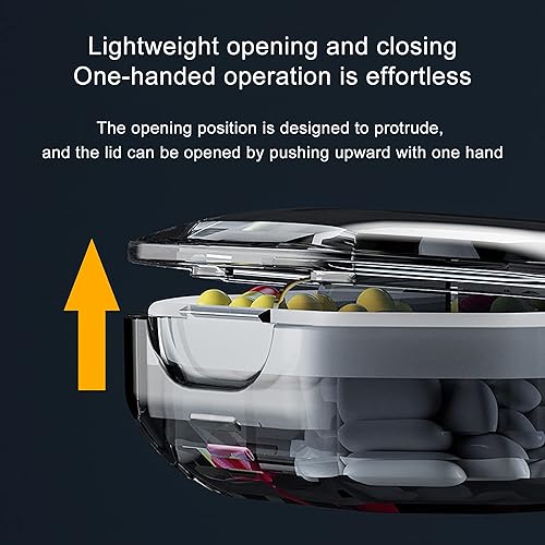 Miniatura 6 de Pastillero hermético para pastilleros, dispensador de píldoras, soporte para suplementos de viaje en el hogar, portátil, compacto, impermeable, para