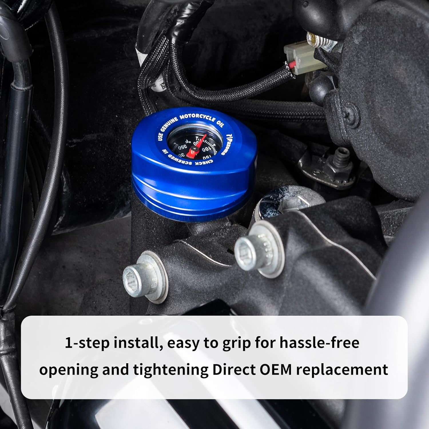 Black CNC Oil Cap and Temperature Gauge for Harley, Performance Oil Dipstick Compatible with Harley Touring 23.5+ CVO, 24+ Road Glide/Street Glide, 24 CVO Road Glide ST