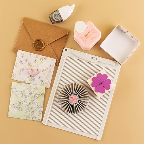 Miniatura 6 de Briartw Juego de mini tablero de puntuación y carpeta de huesos, herramienta de puntuación y plegado, multiusos, para hacer sobres, álbumes de