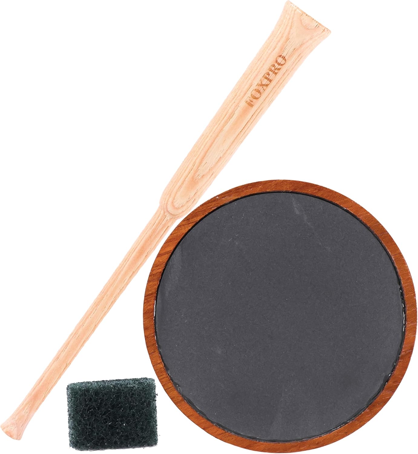 FOXPRO Crimson Hen Slate Turkey Pot Call - Slate Surface - One-Piece Hickory Striker - Realistic Turkey Sounds and Hen Sounds - Clucks, Purrs, Cuts - High-Volume, Quality, and Durability - USA Made