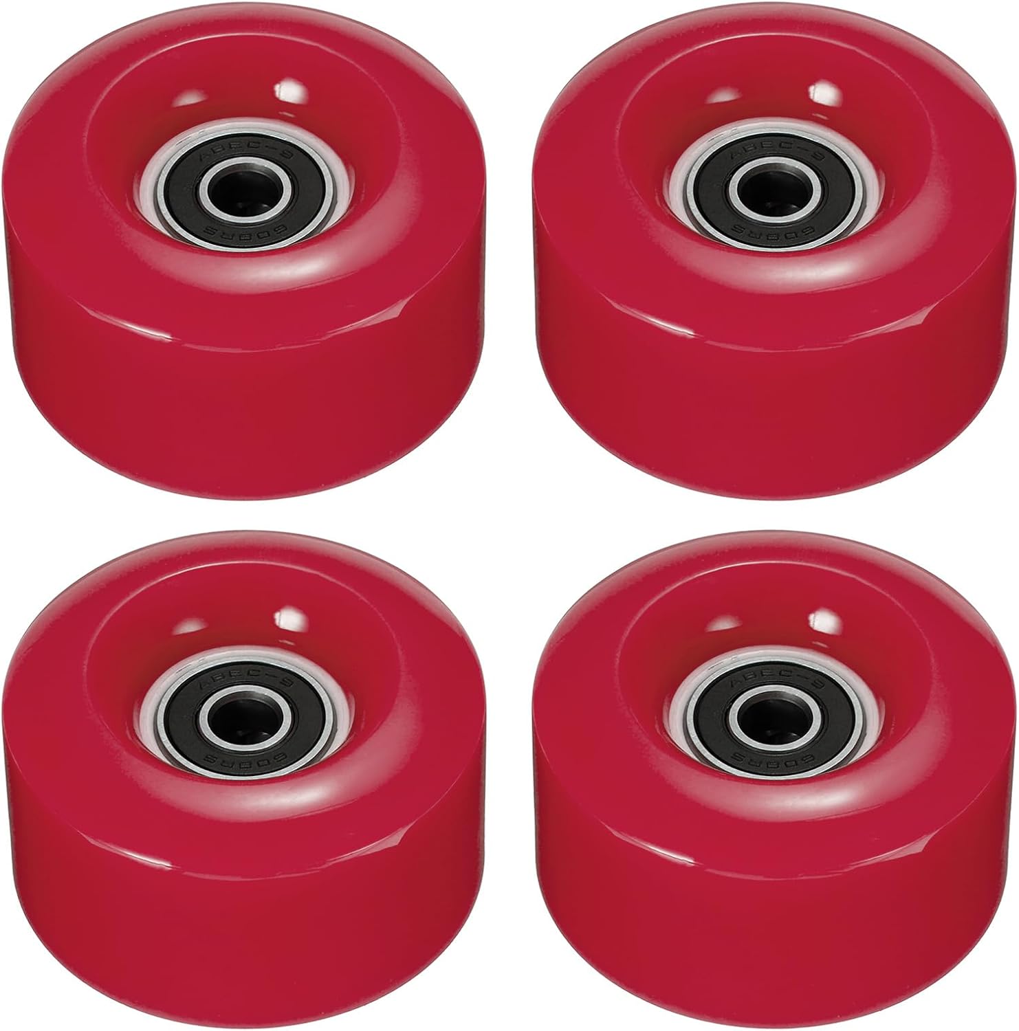 M METERXITY 4 Pack Roller Skate Wheels - Quad Skates Accessories with Bearings, Durable Wear-Resistant PU Wheels, Apply to Skating (32 x 58mm, Red)