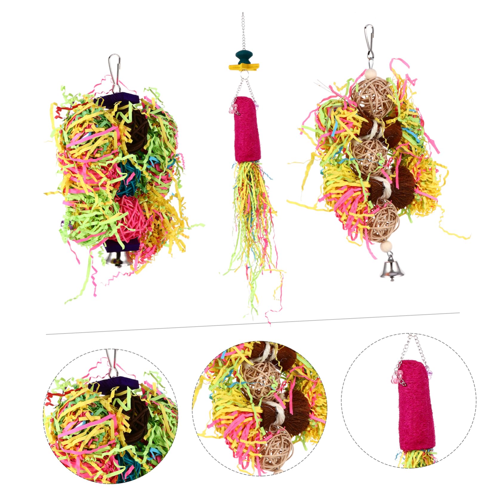 Toddmomy 6piezas Juguete para Aves Juguete De Masticar para Periquitos y Accesorios De Entretenimiento Masticar y Desgastar