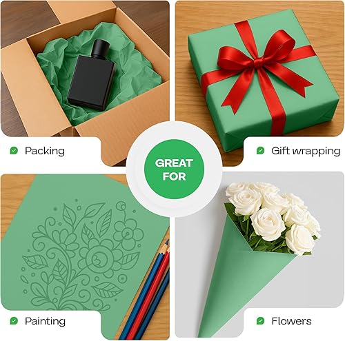 Vista 62 de Rollo de papel kraft marrón de 24 x 1800 pulgadas (150 pies) con cortador, papel de calidad fabricado en Estados Unidos, 50 libras de grosor