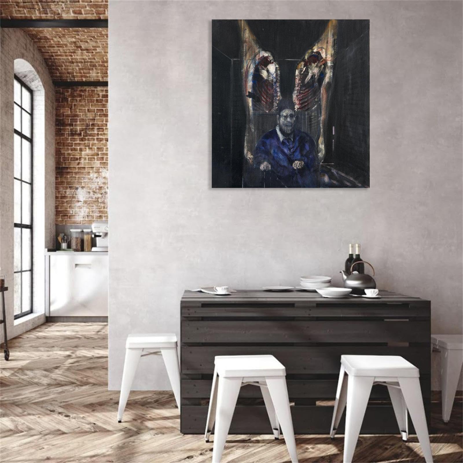 Hau3sh3a Francis Bacon Poster Figura con carne ImpresióN en Lienzo Cuadro Pinturas Famosas ReproduccióN de Lienzo Cuadros Decoracion Salon Abstractos70x70cm(28x28in) Sin marco