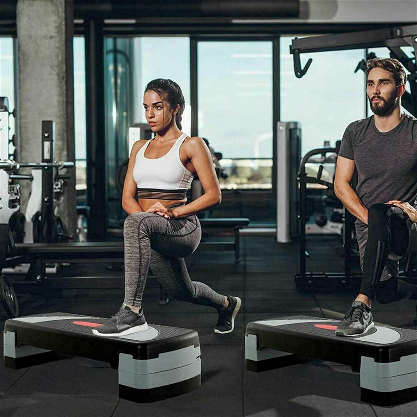 Paso de Ejercicio aeróbico, Paso a Paso de Pedal de Yoga Cardiovascular Antideslizante Ajustable con elevadores Gimnasi
