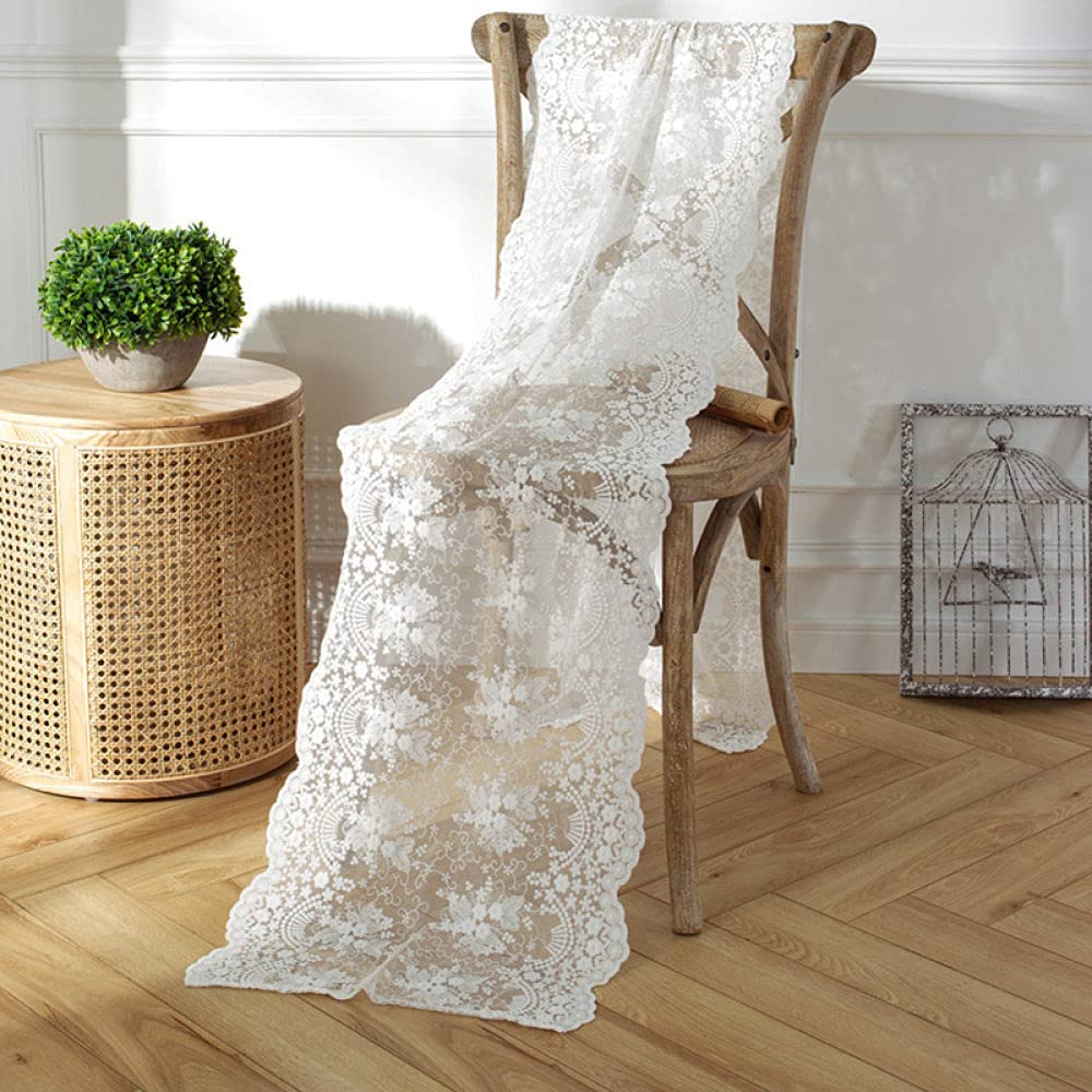Tischläufer Herbst,Beige Makramee Tischläufer Spitze Elegante Hohle Mesh Tischdecke Für Rustikale Boho Hochzeitsdeko Braut Vintage Bauernhaus Tischdekoration,40X300Cm