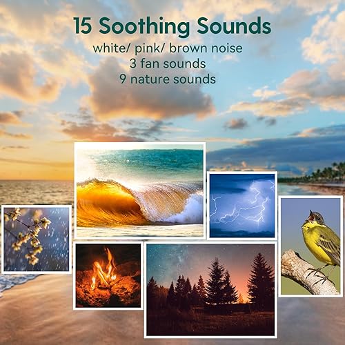 Miniatura 6 de Babelio Máquina de ruido blanco de viaje, mini máquina de sonido para dormir para bebé adulto (negro)