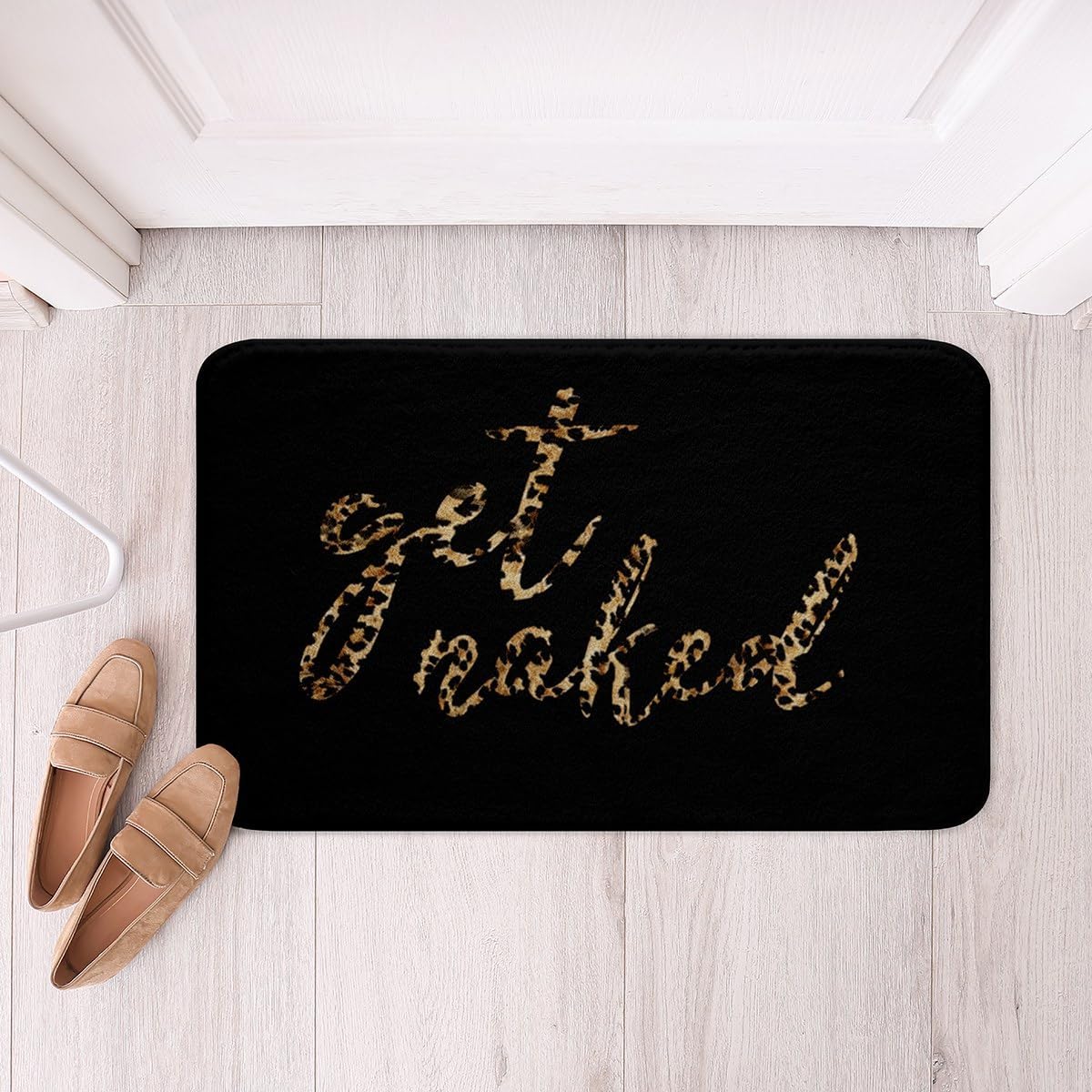 Girls Princess Bathroom Rug,Cartoon Castle Non Slip Bath Mat Kids Teens Woman,Gold Glitter Dots Lines Shaggy Absorbent Floor Mat Sweet Girly White Pink Bath Indoor Doormat Decor,20"x32"
