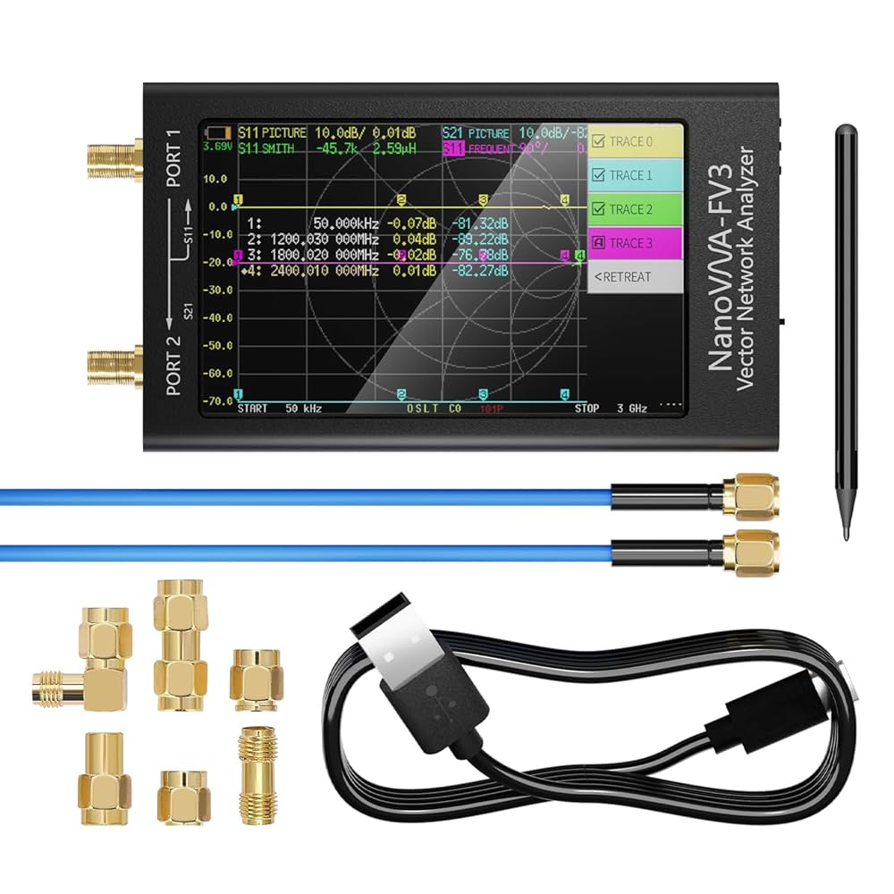 NanoVNA-F V3 1MHz-6GHz Vector Network Analyzer,4.3Inch HF