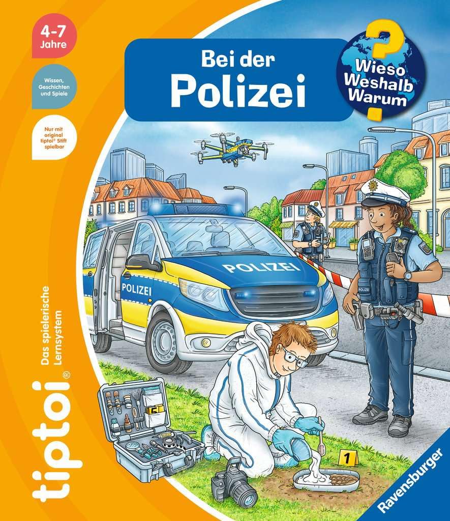 Ravensburger tiptoi Buch - Unterwegs mit der Polizei + Kinder Wimmel-Weltkarte | 4-7 Jahre