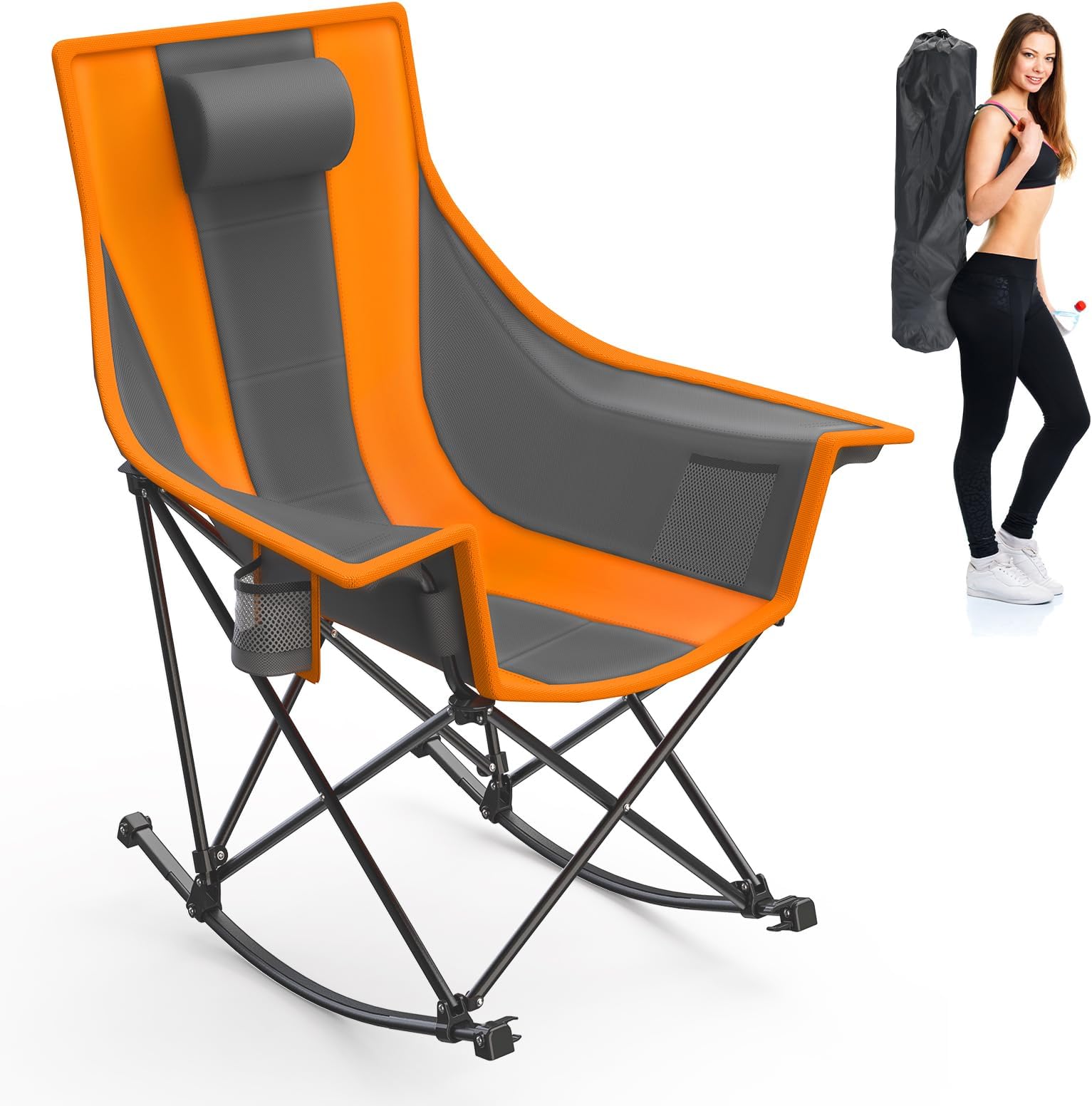 Amazon.com : LUBBYGIM Oversized Folding Rocking Camping Chair, Portable ...
