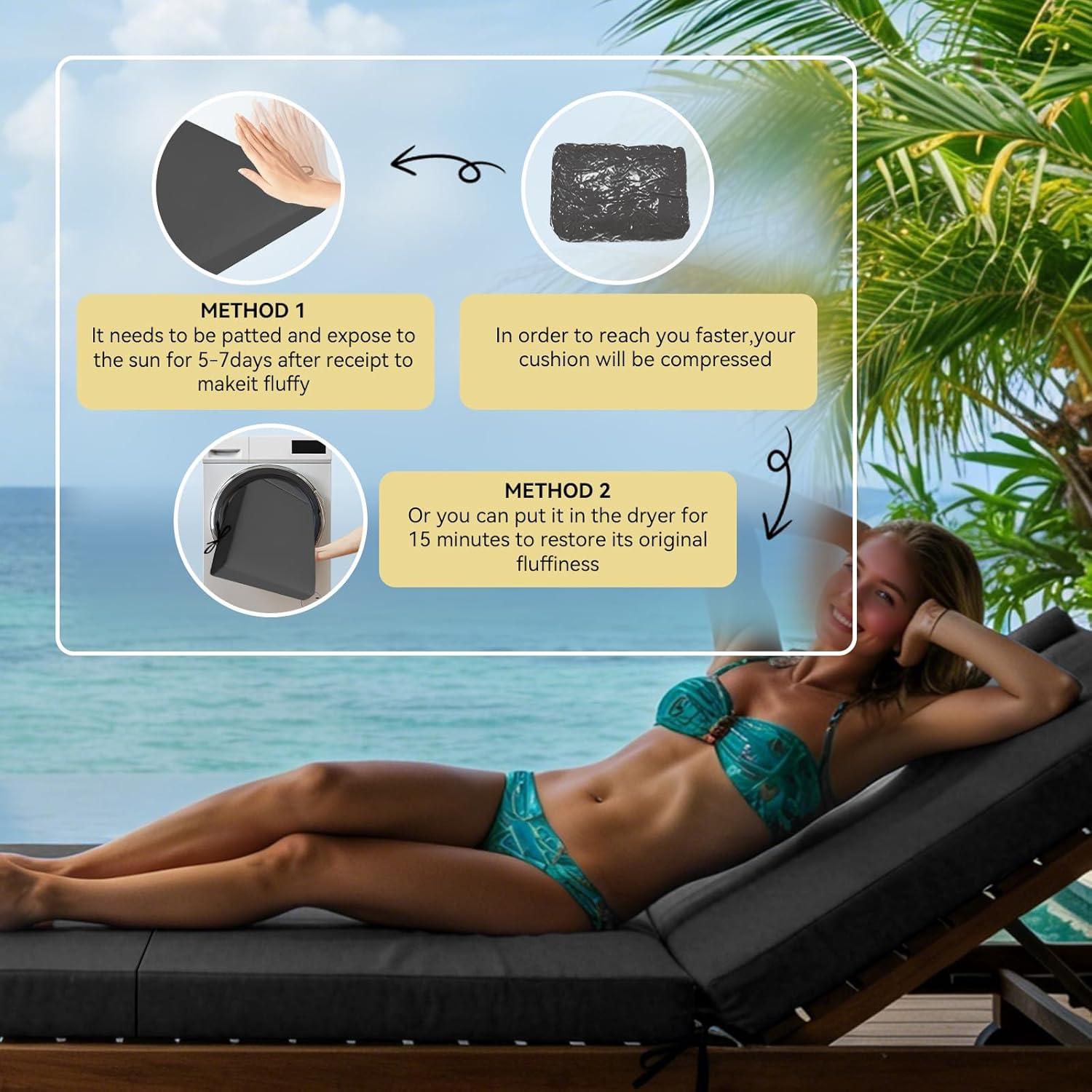 Outdoor Chaise Lounge Cushions,77x 24 x 2 Inch Lounge Chair Cushions for Outdoor Furniture,Waterproof Fade and Tear Resistant Lounge Deck Chair Cushions for Patio Lawn Pool Resort Hotel, Gray