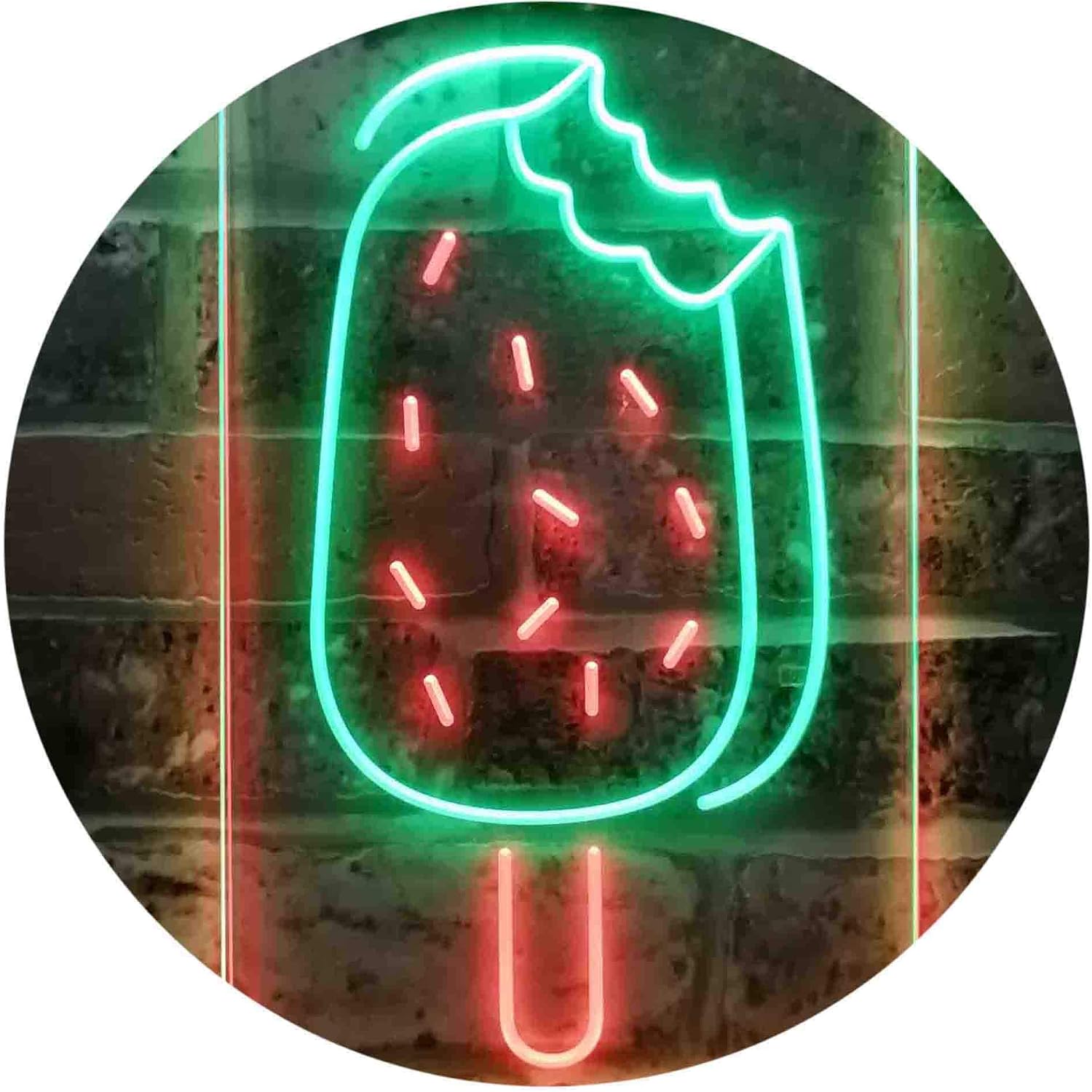 ADVPRO Ice Cream Bar Café Dual Color LED Neon Sign Green & Red 16 x 24 Inches st6s46-i3777-gr