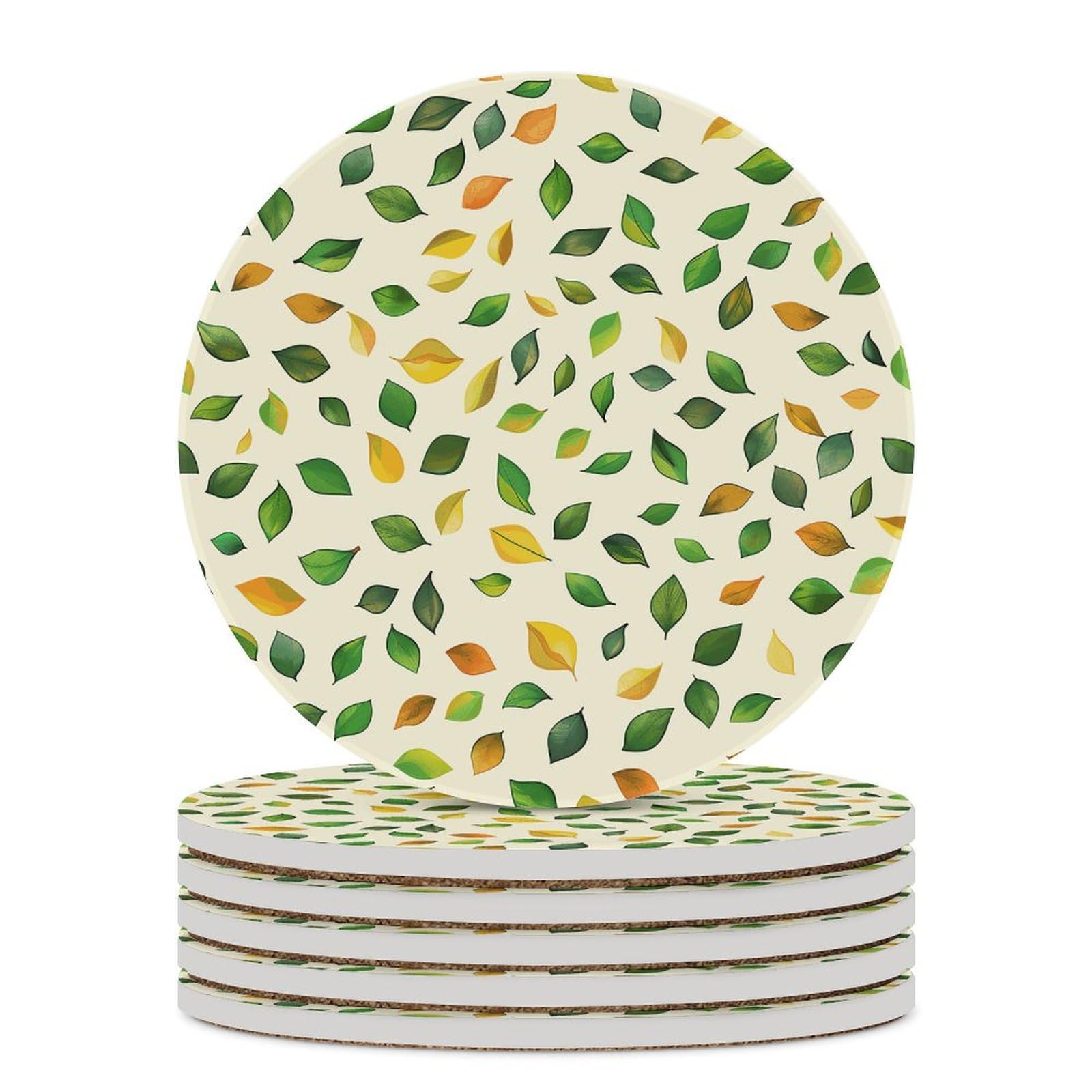 Dessous de verre en céramique pour boissons chaudes et froides table basse design feuilles