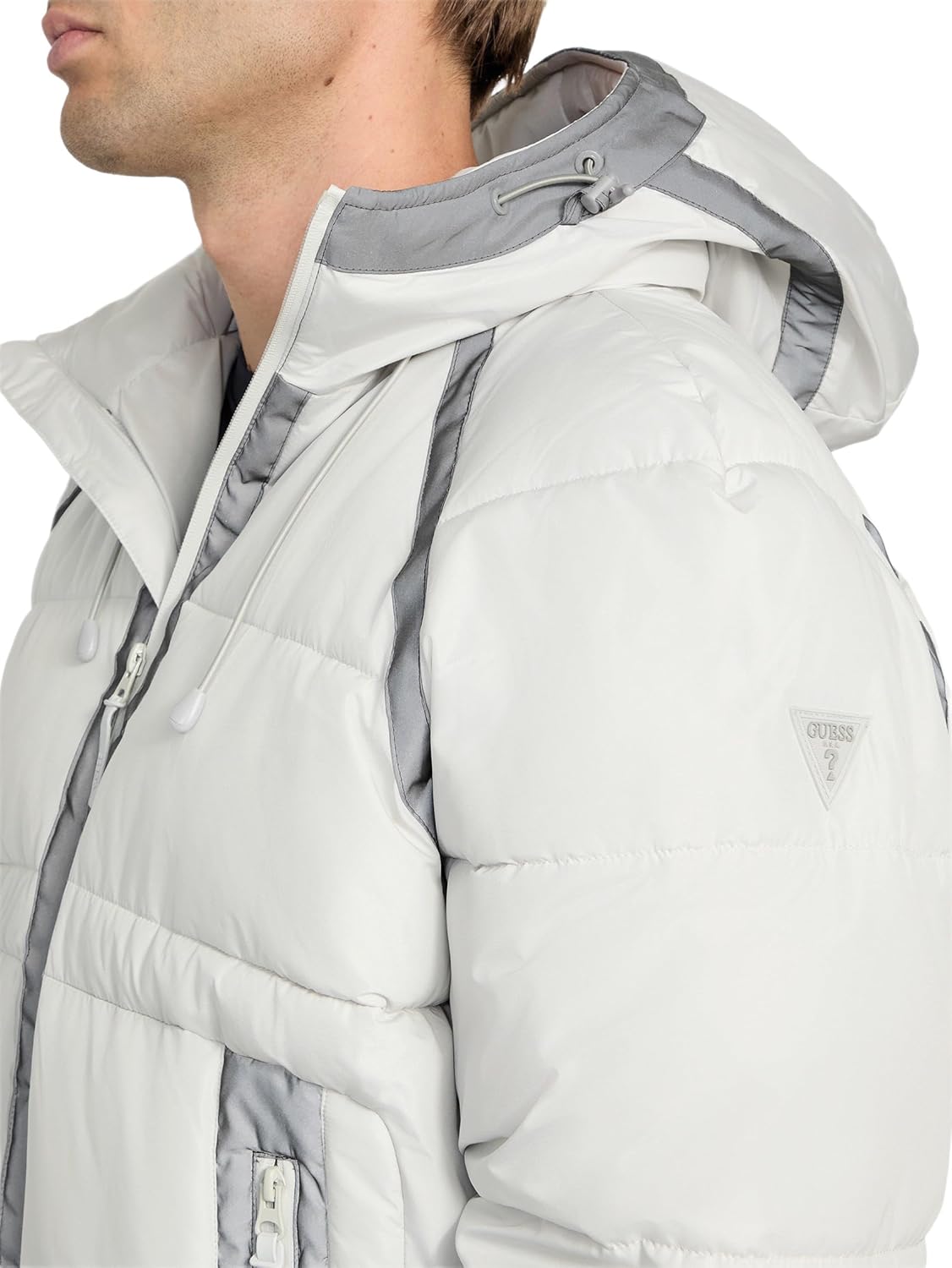 GUESS mens Fredric Taping Heavy Puffa Jacket - Image 3