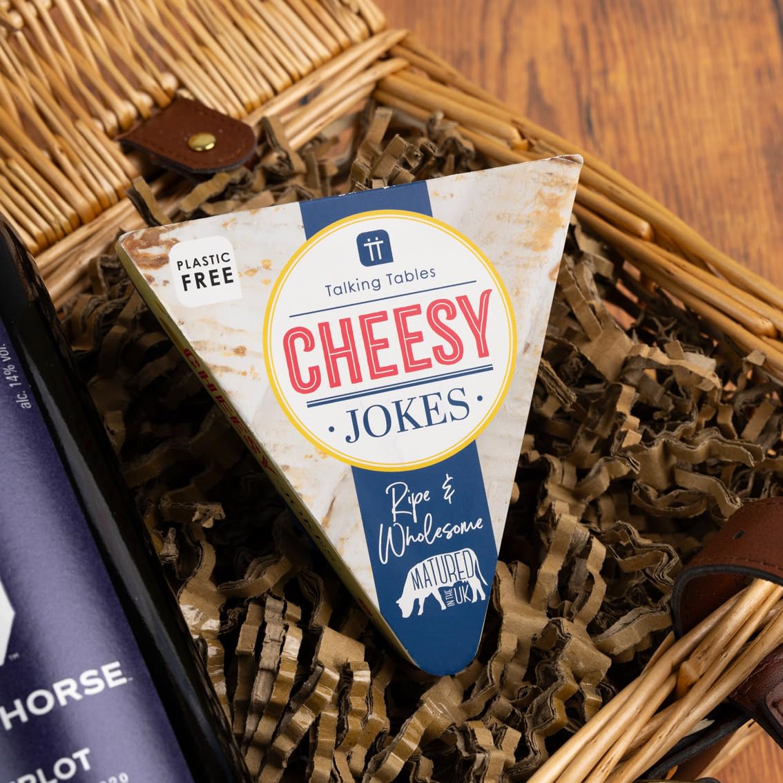 Talking Tables Cheesy Jokes Game - Fun Family Game for Christmas - Perfect Stocking Filler and Party Game for Cheese Lovers, Entertaining for All Ages, PLASTIC FREE