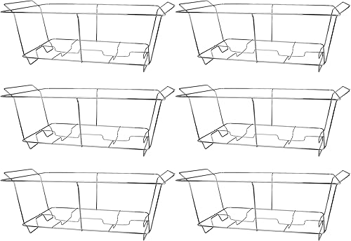 Paquete de 6 soportes de alambre para bufé, marco cromado para eventos, fiestas, bodas y fiestas de cumpleaños, soporte de roce de tamaño completo