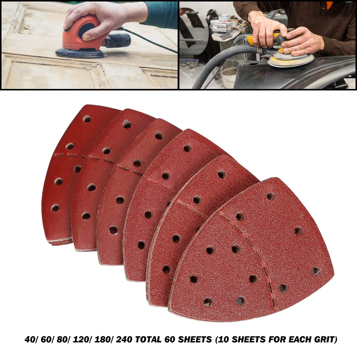 Umi Fogli Abrasivi Per Levigatrice 100 Pezzi Carta Abrasiva Per - Foto 3