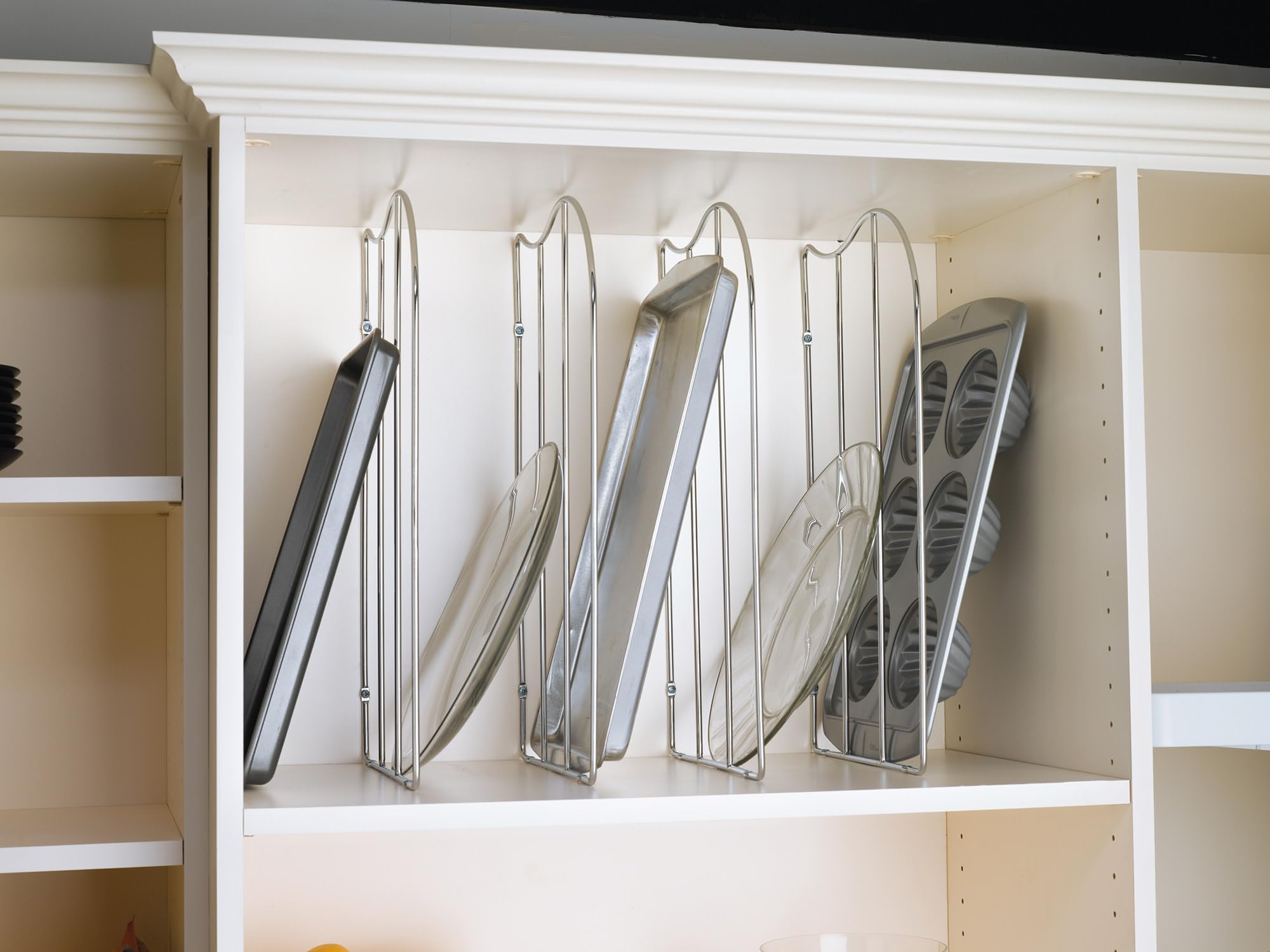 Rev-A-Shelf Baking Sheet Organizer for Wall/Base Cabinets, Silver