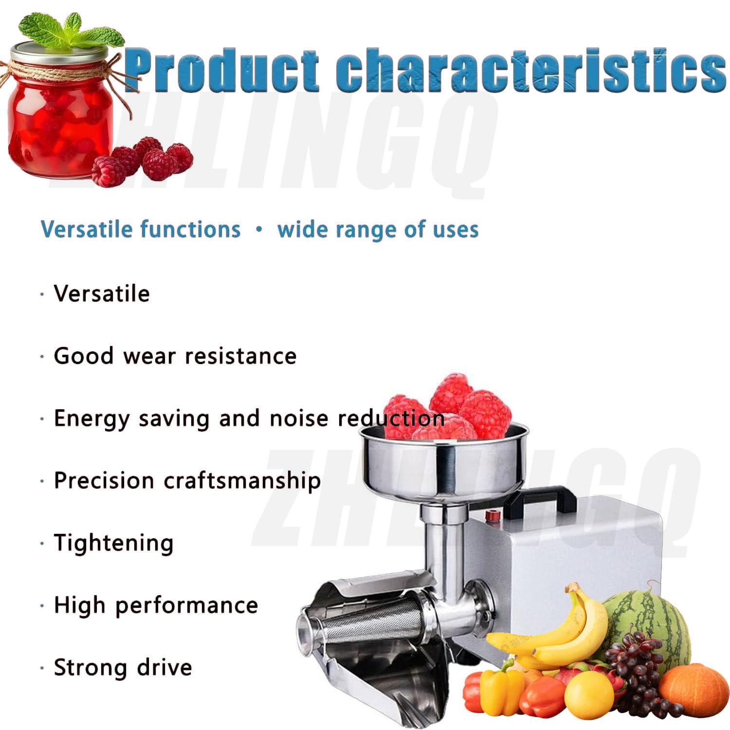 Filtro Elettrico per Pomodoro Da 450 W, Macinapomodoro Commerciale, Spremipomodoro E Passapomodoro in Acciaio Inox, Colino per Alimenti E Macchina per Salse Con Motore in Rame Puro Da 150 Kg/H