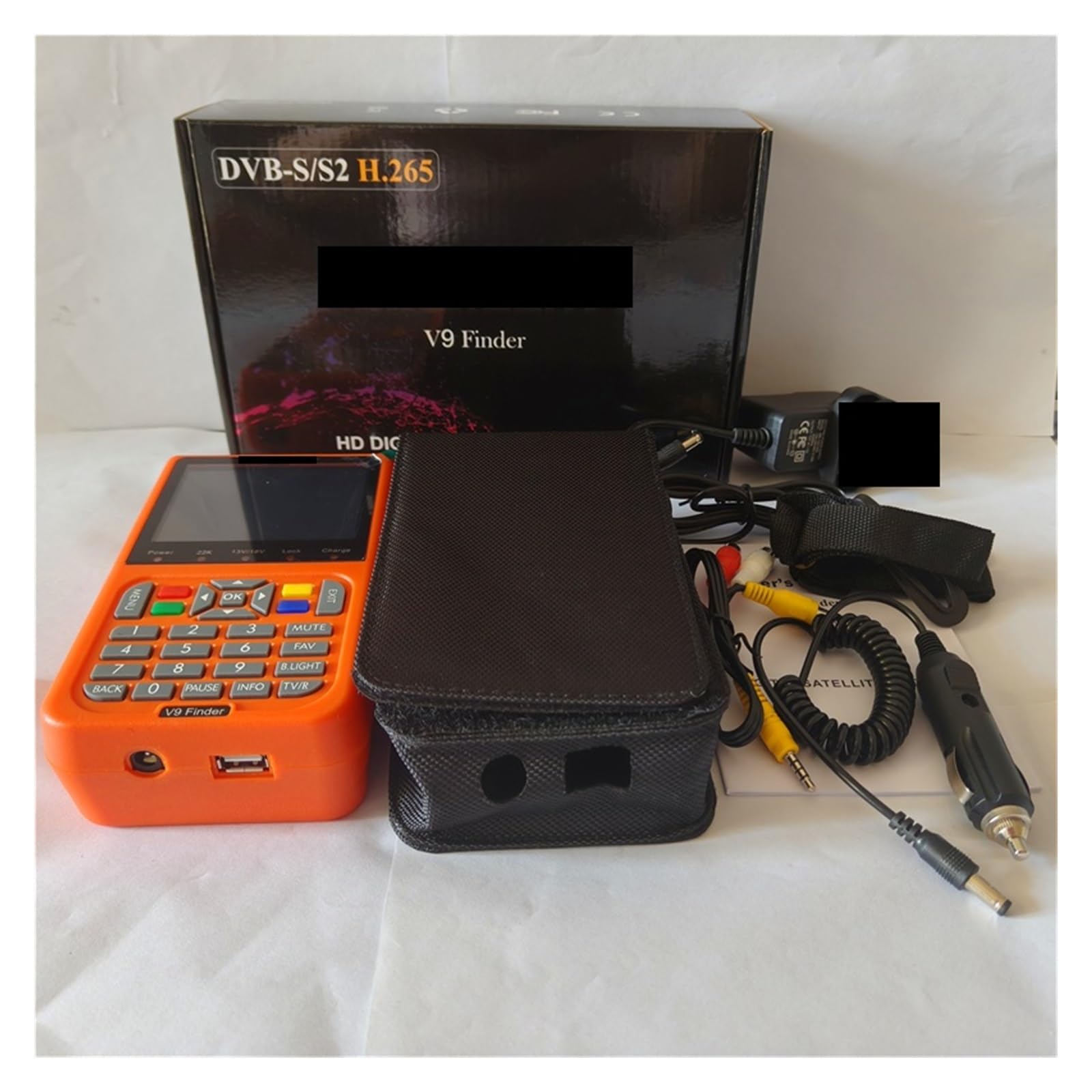 Détecteur de signal, V9 Finder Détecteur de satellite numérique LCD 3,5 pouces DVB-S/S2 H.265(Zwart)