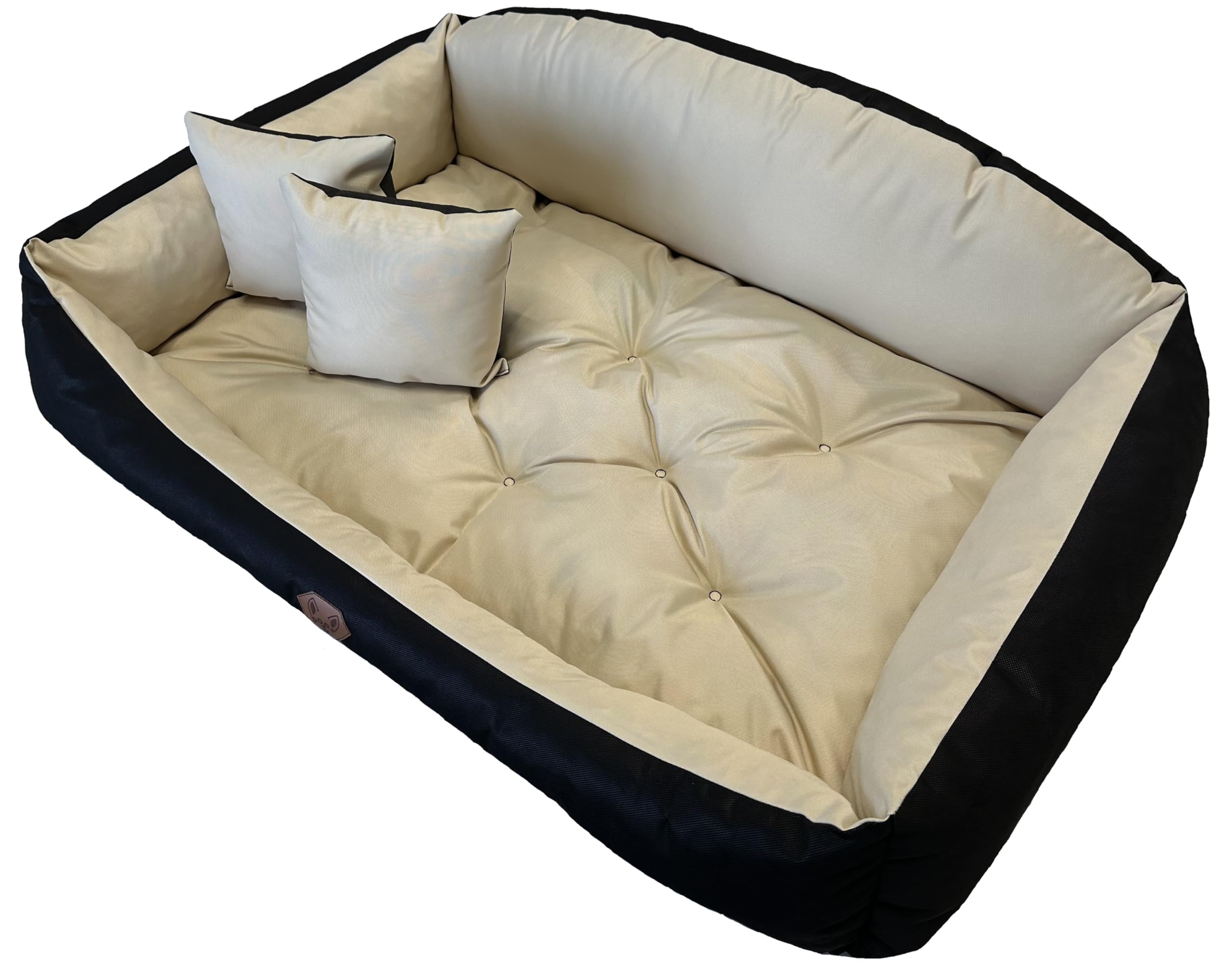 Dogs4Life Waschbar Orthopädisches Hundebett Hundekissen Hundesofa Hundekorb für Kleine Mittelgroße Grosse Hunde (L, Beige)