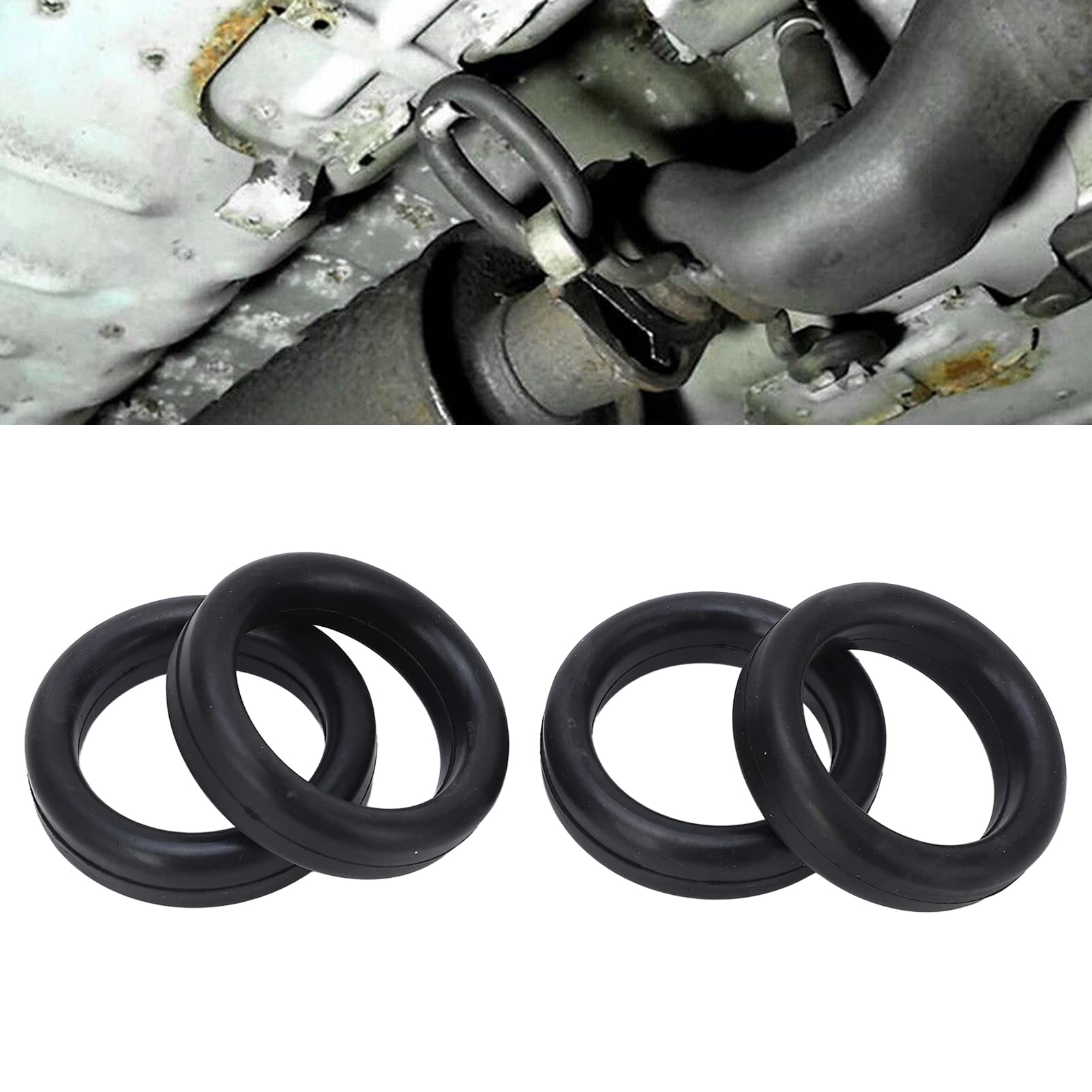 O-Ring-Auto-Auspuff-Aufhänger, 4 Stück 5,1 Cm O-Ring BR554 Auspuff-Aufhänger, Schwarz, Geräuschreduzierung, Langlebiger Auspuff-Aufhänger, O-Ring für Fahrzeuge
