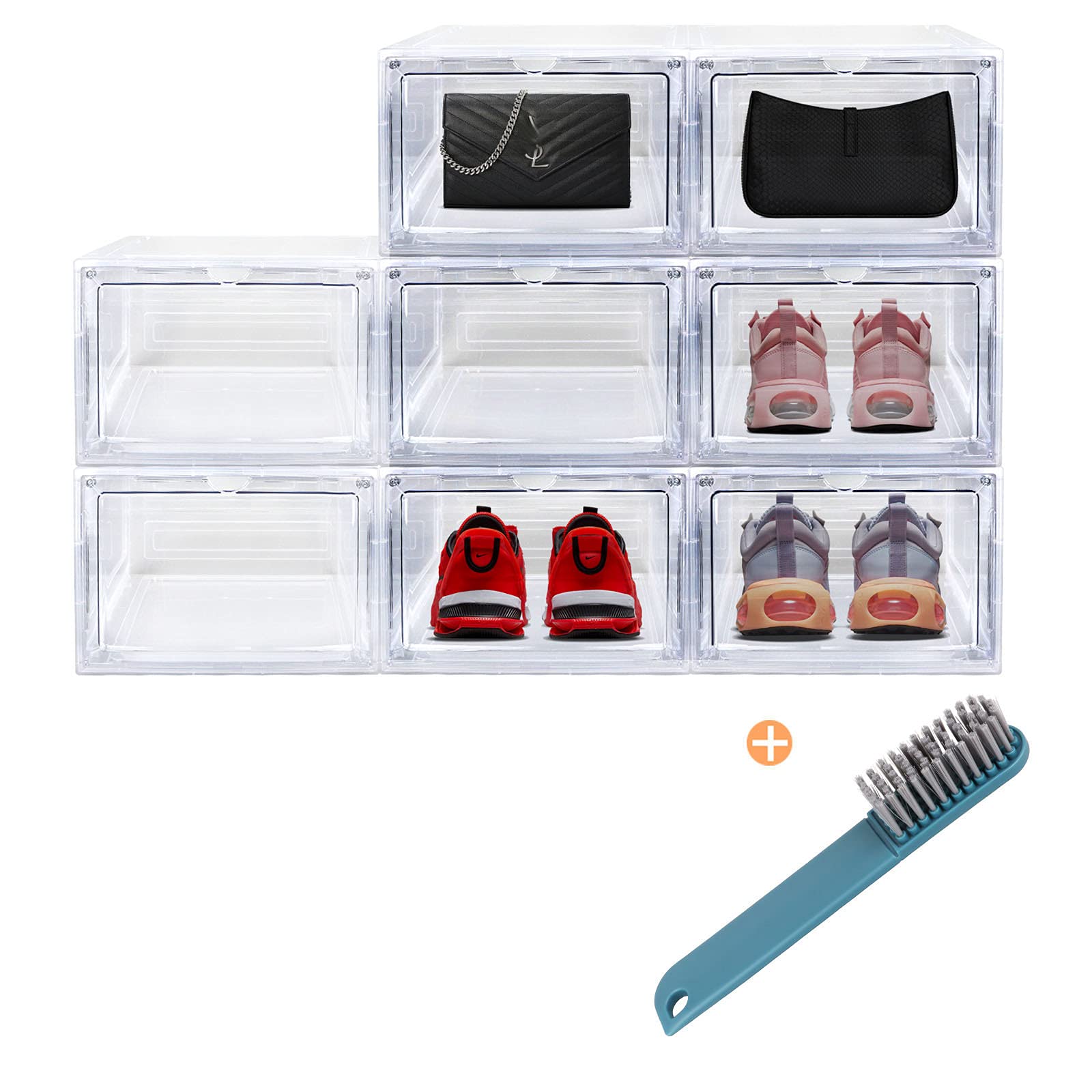 Buy Shoe Storage Boxes , Zimso Clear Plastic Stackable Shoe Organizer