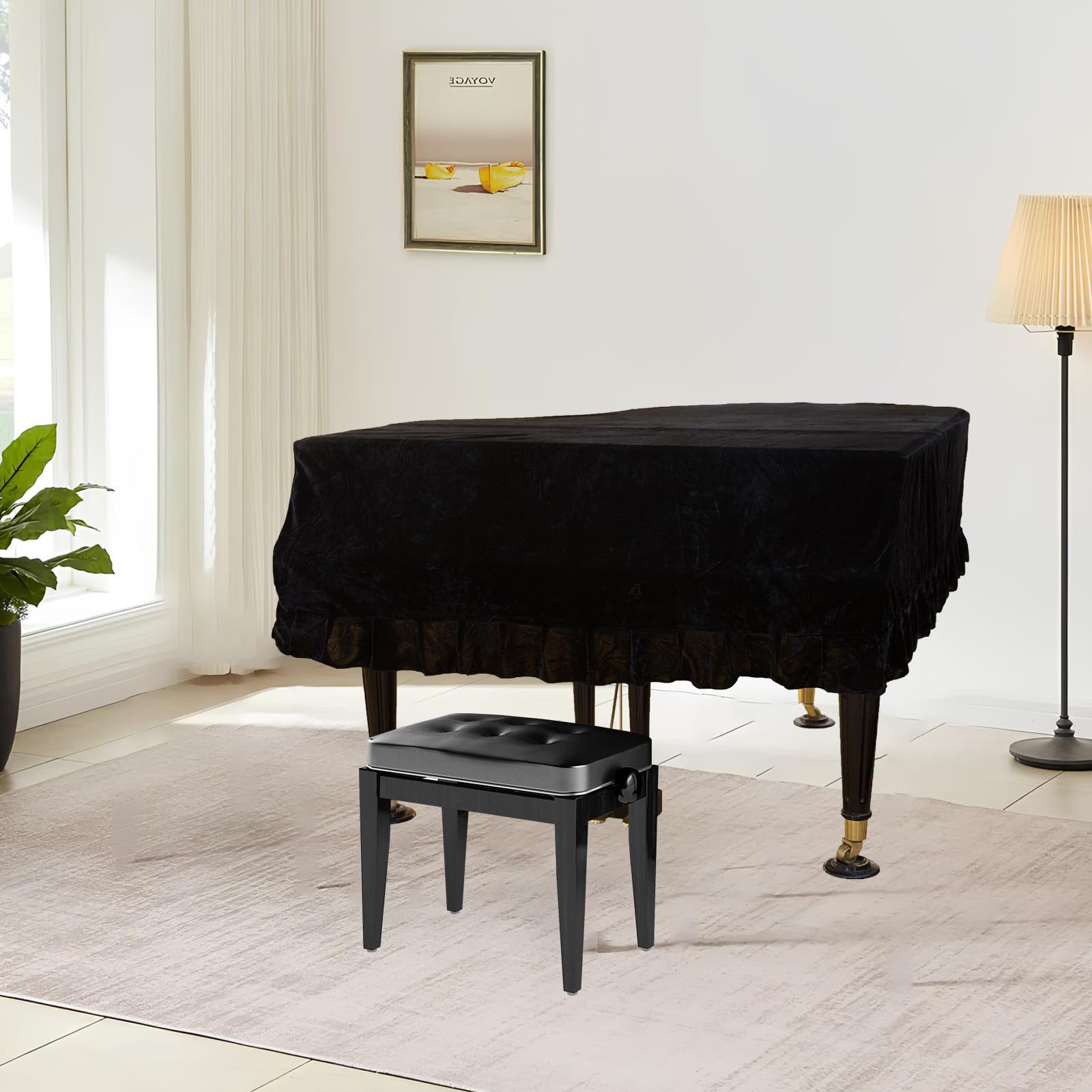 Copertura Per Pianoforte, Copertura Per Pianoforte A Coda Da 180 Cm Copertura Per Pianoforte In Velluto Protezione Decorativa Contro Polvere Graffi E Carica Statica