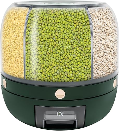 Miniatura 1 de Tanque grande multigrano, Dispensador de grano seco de arroz de 6 compartimentos, Contenedor de almacenamiento de pellets de alimentos Tanque de