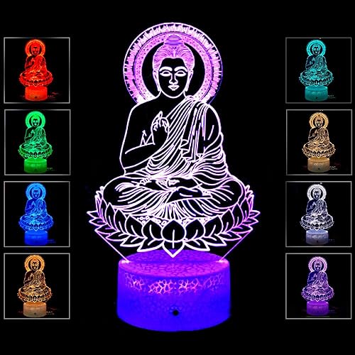 RMOR Luz nocturna de ilusión 3D para Dios hindú, la mejor idea de regalo, Diwali para amigos y familia, decoración genial para el hogar, oficina,