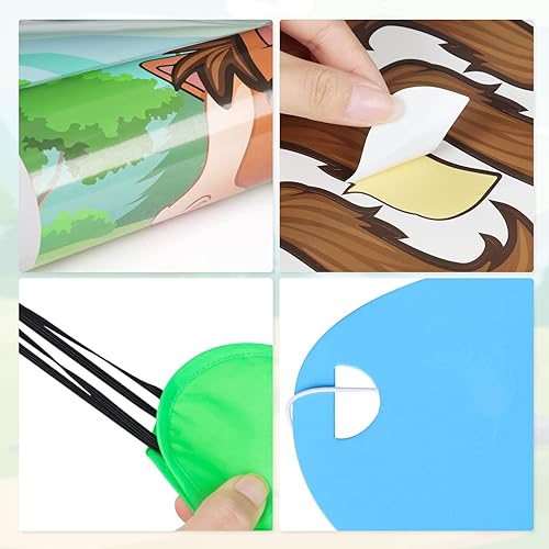 Miniatura 5 de Pin The Tail on the Horse Game con 36 calcomanías de cola para fiestas de vaqueros, juguetes de fiesta de cumpleaños para niños y niñas,