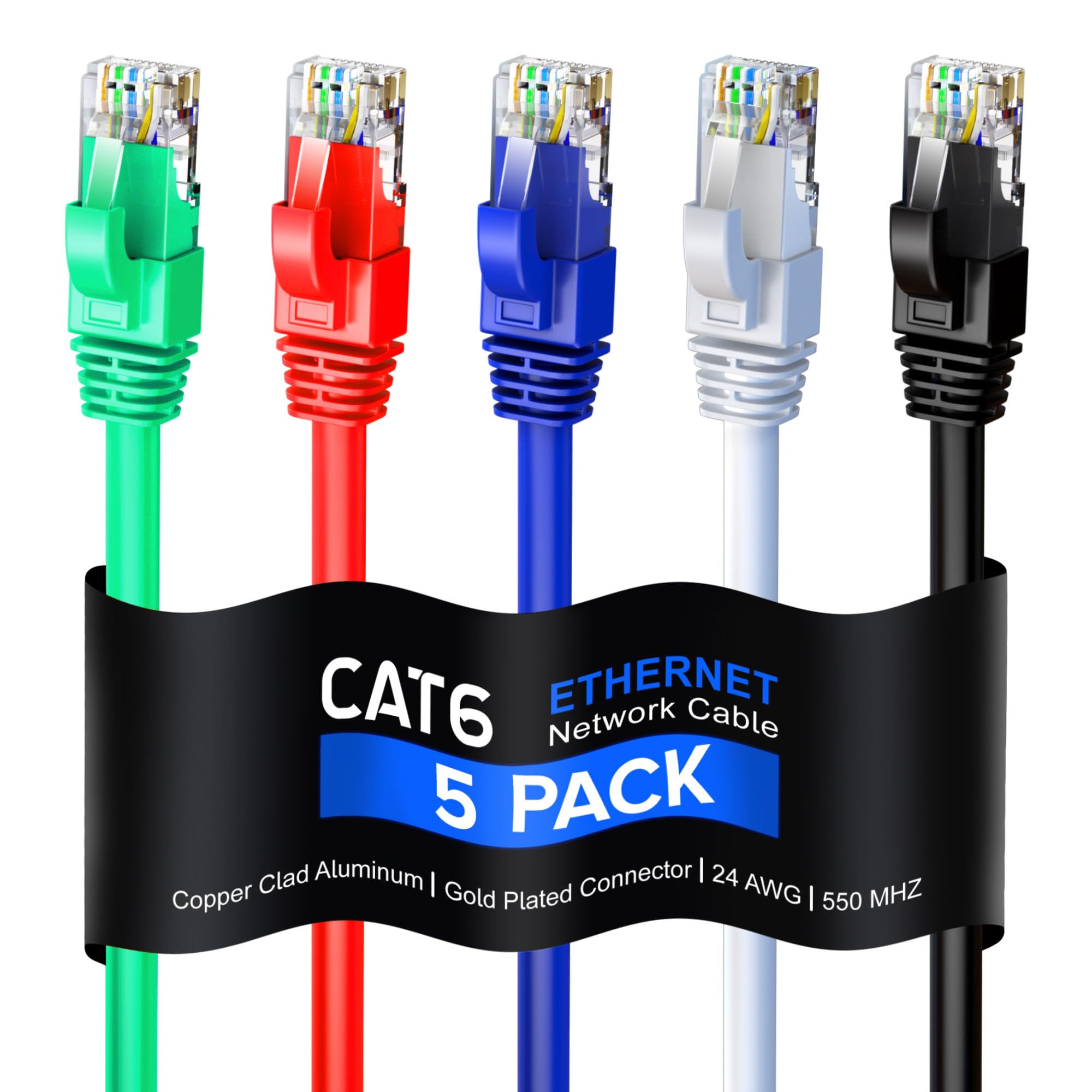 Maximm Cat 6 Ethernet Cable 15 Ft, 100% Pure Copper, Cat6