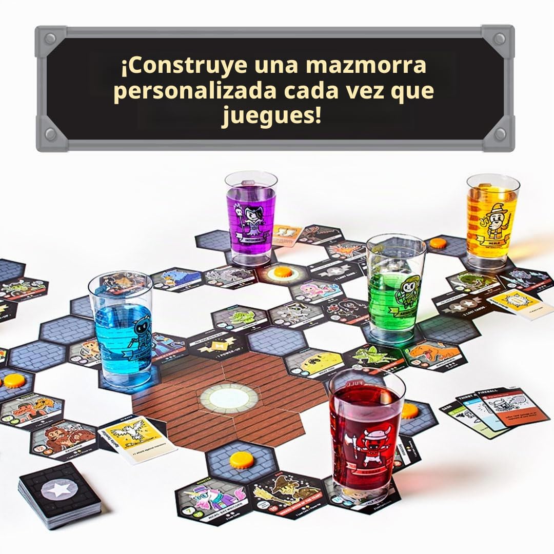 Juego de Mesa de exploración de Mazmorras para Beber | Sistema de daño de Batalla de Vida líquida | 2-6 Jugadores | 18 años en adelante