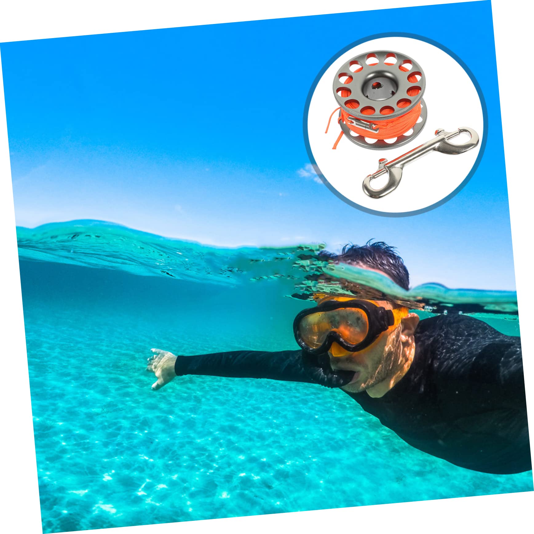 Mikikit 2 Rolls Quality Diving Reel Underwater Diving Spool Portable for Snorkeling