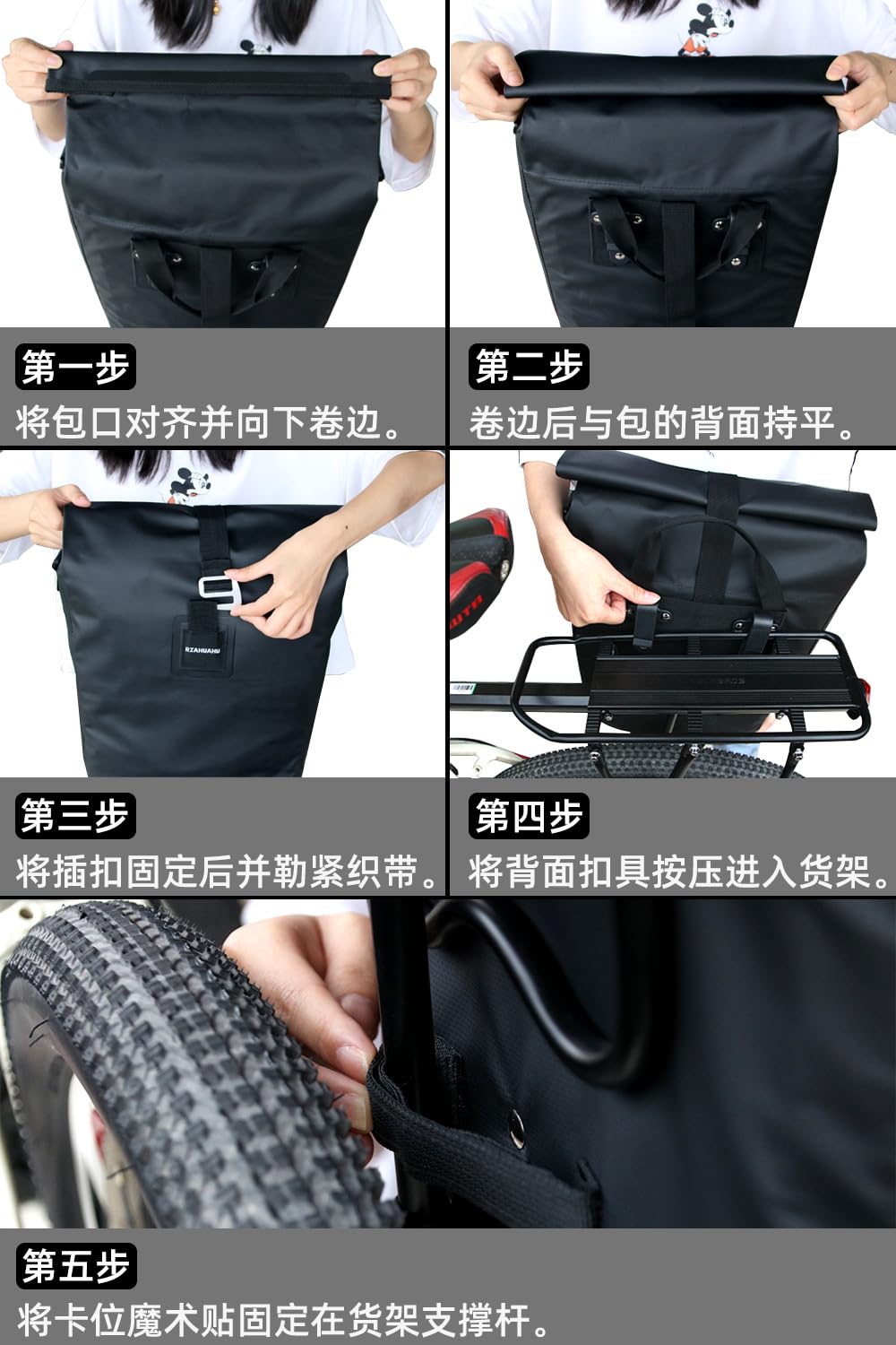 TKMARS Fahrradtasche,20L Großes Fassungsvermögen, Leicht zu Zerlegen, Wasserdicht Multifunktions-Fahrrad Tasche