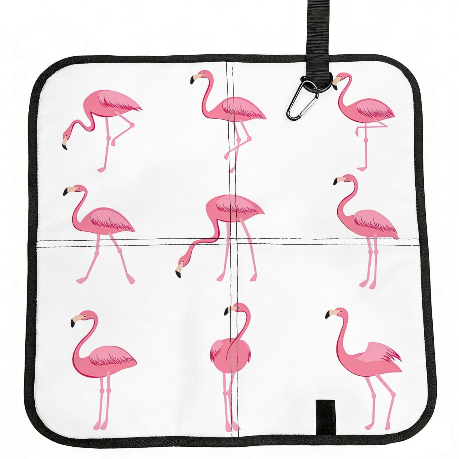 DIEzig Flamingos on white Printed Compact Foldable Sitting Pad Oxford Base, Portable Cushion for Fishing Sports Events