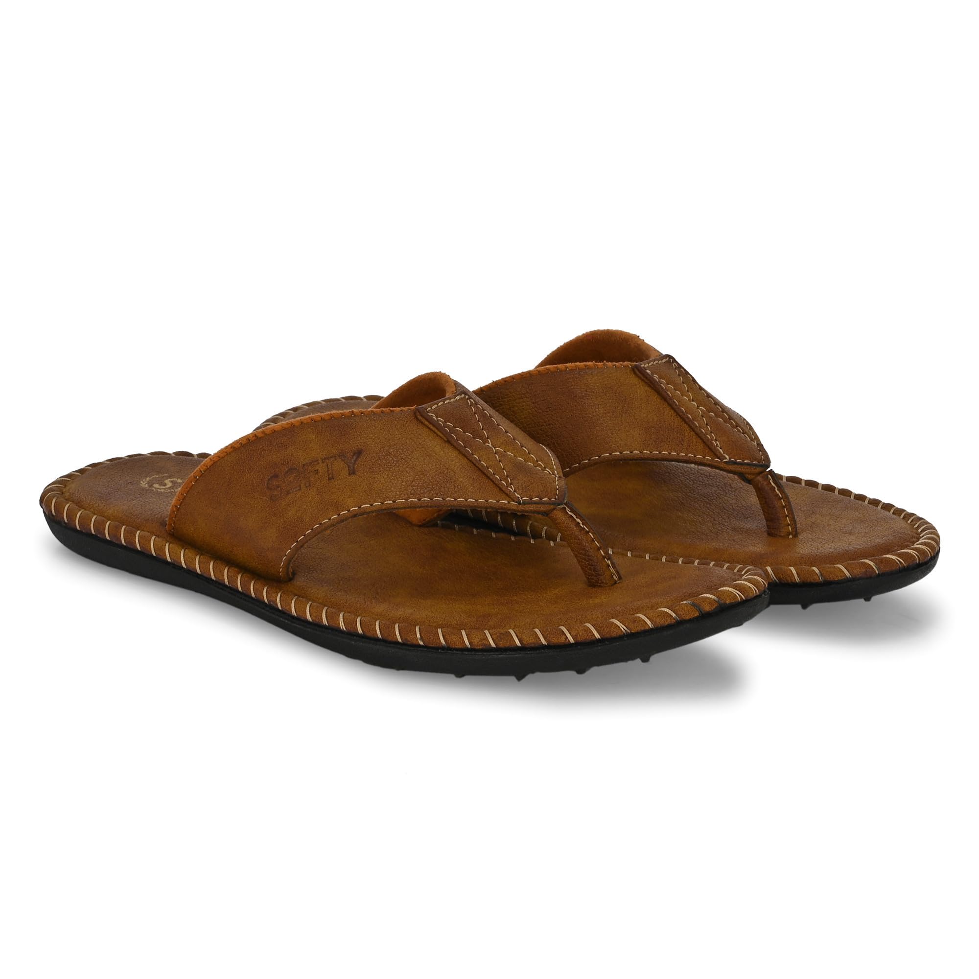 Men's Comfortable Flip Flops, Thongs & Chappals - Relaxing Footwear for Home & Beach |Cushioned ,Soft, Comfortable & Lightweight | Memory foam insole | Everyday Flip Flops for Gents | Non slip sole | Casual and Trendy-image-37