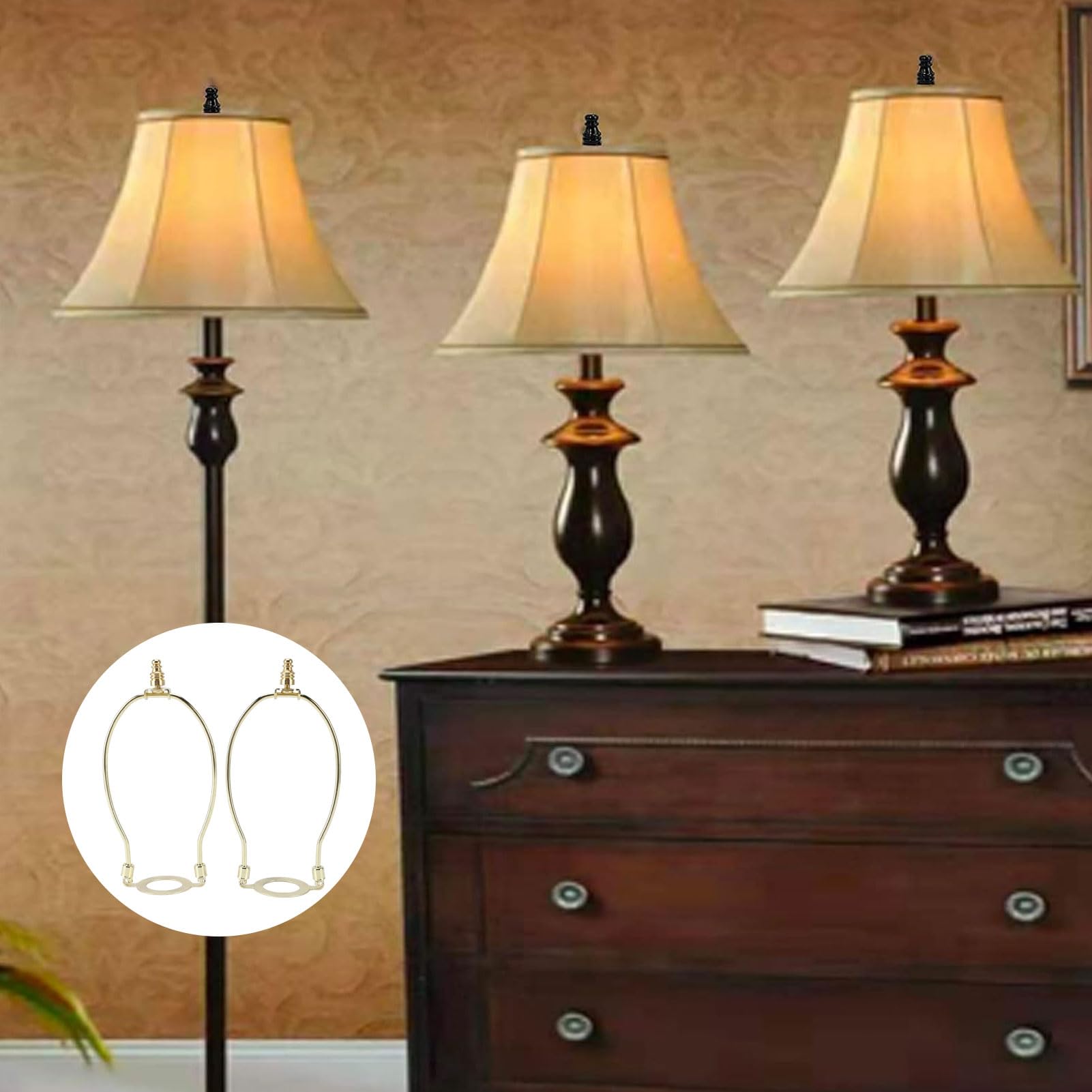 Support De Harpe Pour Abat-jour, Kit De Harpe De Lampe Réglable Pour Tige De Lampe Standard Et Base De Lumière E26, Accessoires De Rechange Pour Table Et Lampadaire, Réparation
