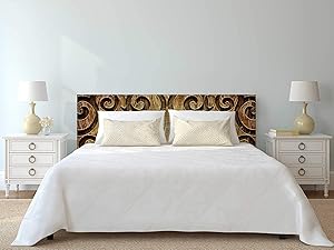 Megadecor Cabecero Cama - Imitación Madera Tallada Tono Mediana - Fabricado en PVC 5mm - Muy facil su colocación - Elegante y Original (150cm x 60cm)