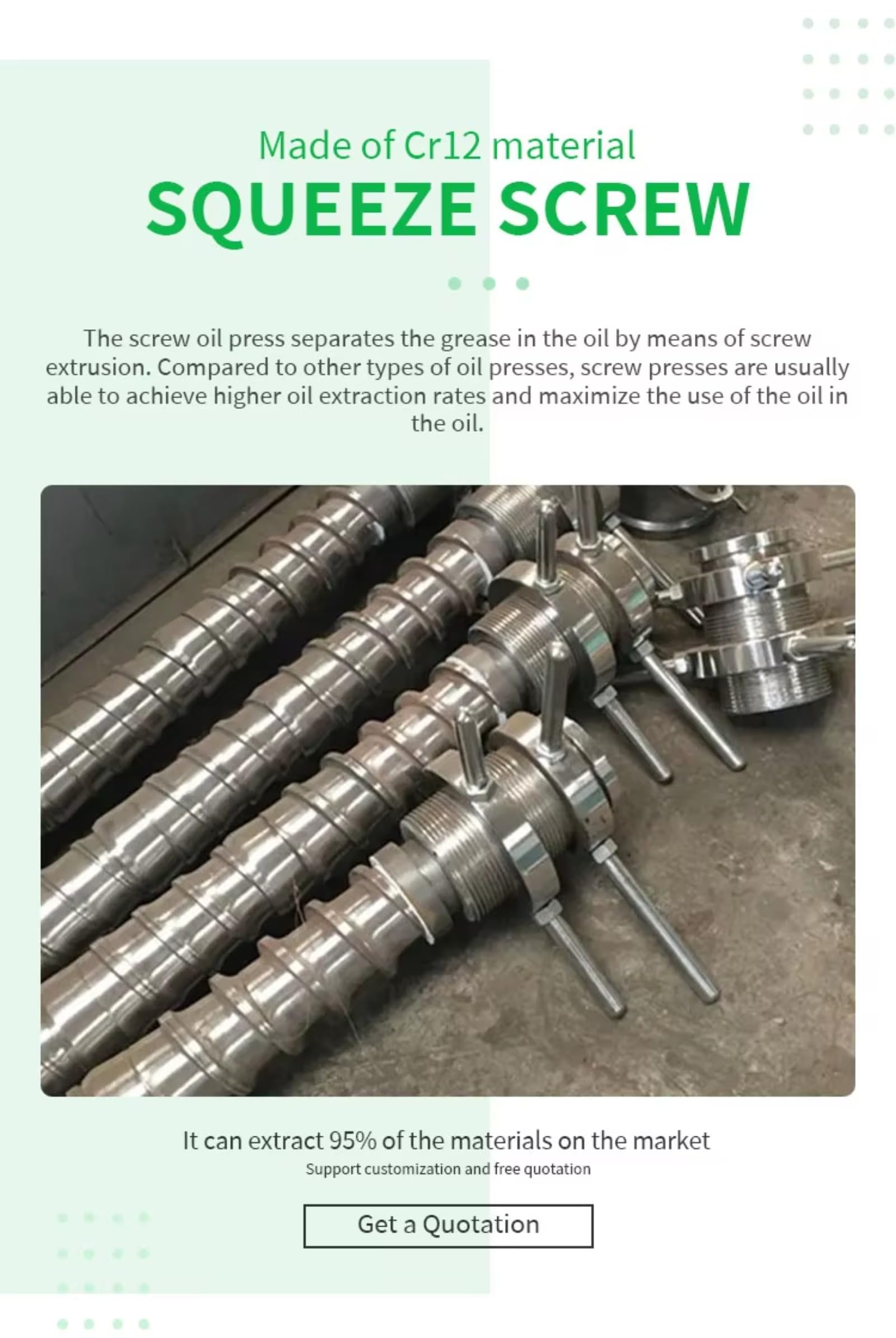 Expulsor industrial de prensa de aceite de tornillo de alta capacidad
