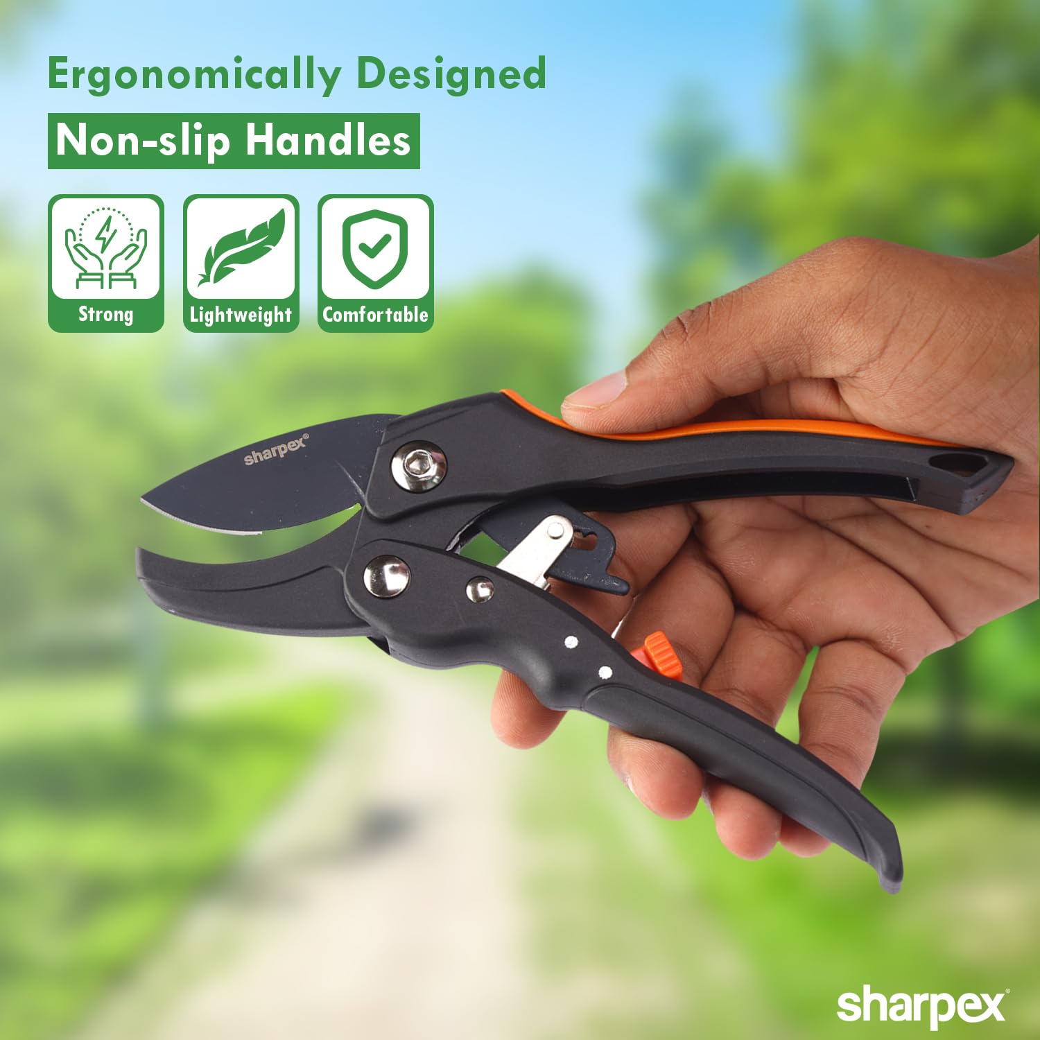 Sharpex Ratchet Pruning Shears - Arthritis Relief -5
