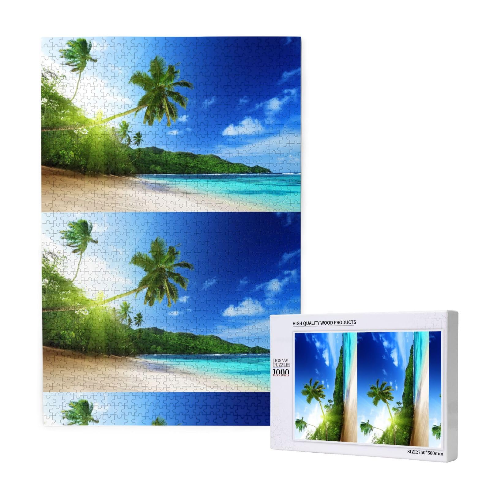 Paesaggio nordico con cielo hawaiano e oceano, puzzle da 1000 pezzi per adulti, puzzle impegnativi, puzzle a incastro