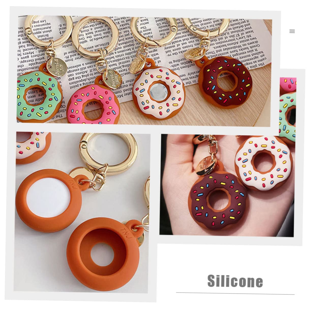 5piezas Funda Protectora De Forma De Donut Llaverito Compatible Diseño Original y Protección Antigolpes y Antirayaduras