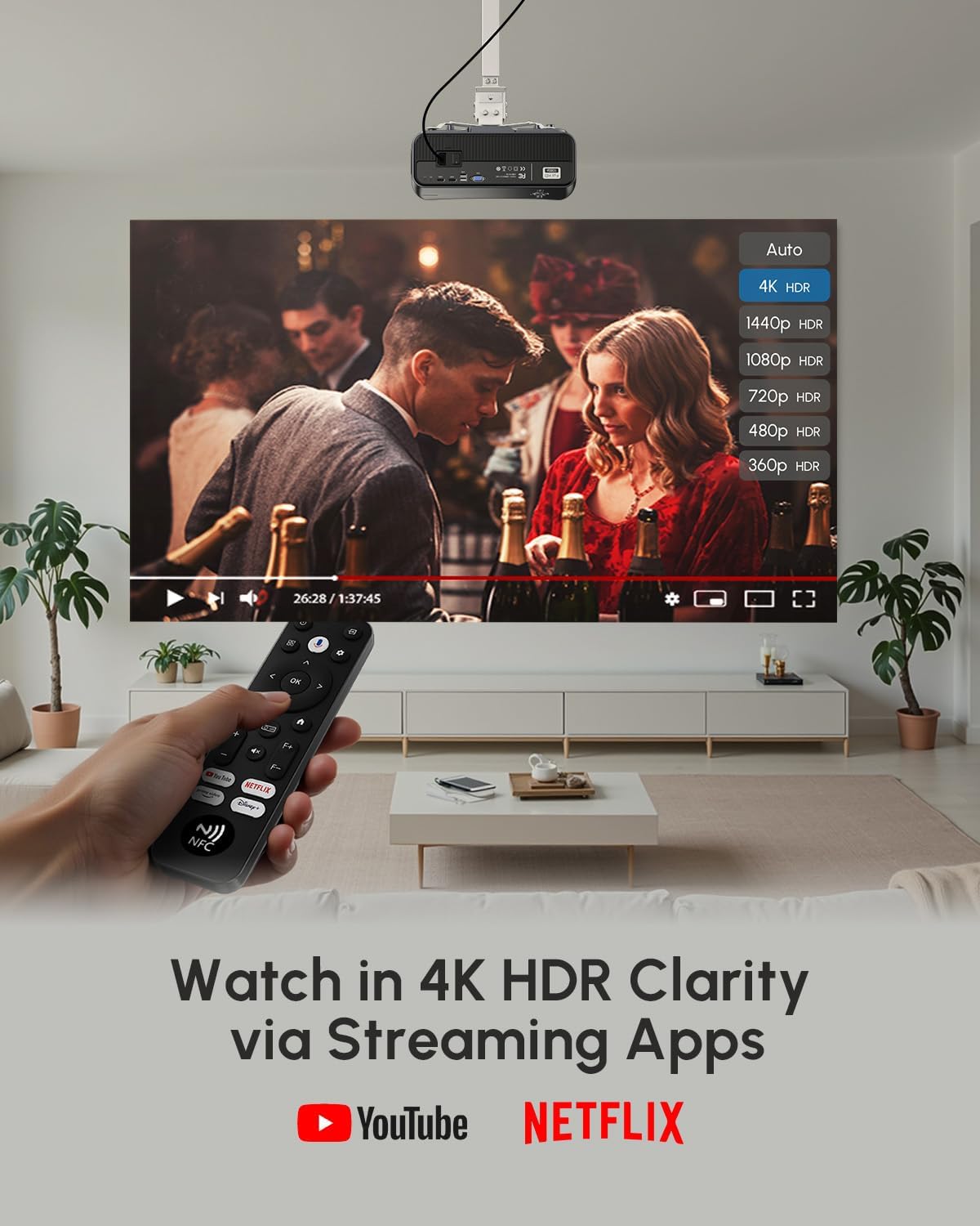 ZCGIOBN 4K Projector: A Bright Room Viewing Experience