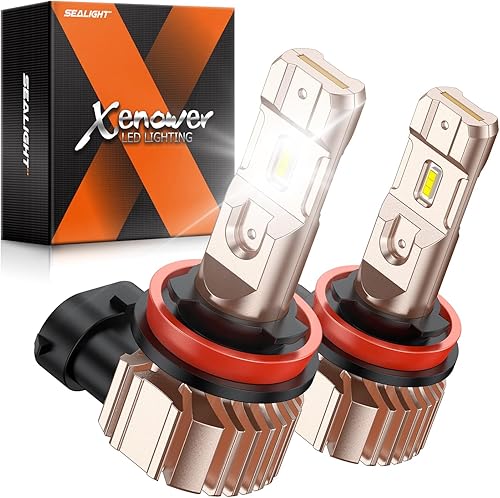 Vista 95 de SEALIGHT Bombillas LED antiniebla H11 H16 H8 o DRL, 14000 lúmenes, 6500 K, blanco frío, 600% de brillo, chips LED CSP H8 H11, luces antiniebla