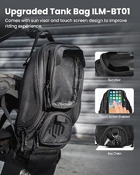 ILM Motorcycle Tank Bag Magnetic Waterproof Touch Screen Phone Pouch BT01