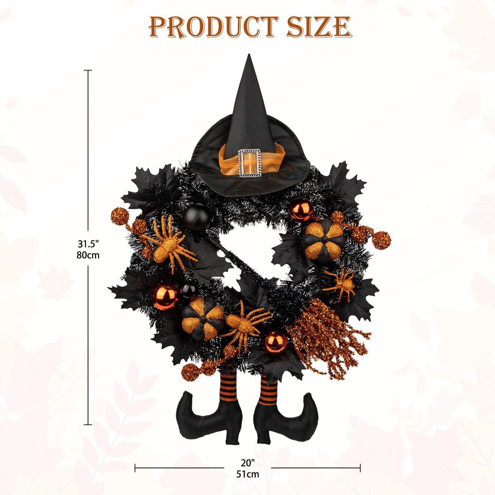Decorativa Ghirlanda Sospesa Halloween con Accessori da Strega