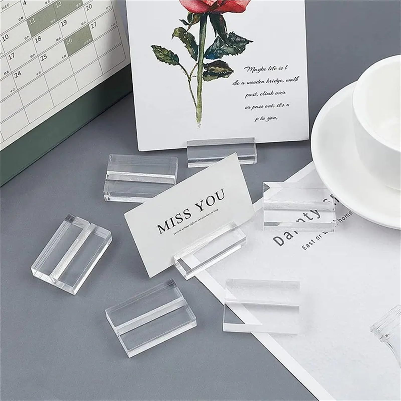30PCS Steht Platzkartenhalter Tischnummer Klare Karten Display-ständer for Desktop-dekoration Hochzeit Liefert für Hochzeiten, Partys und Bankette