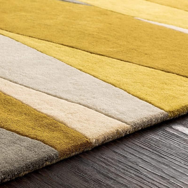 Handmade Tuffted Pure Woollen Thick Geometrical with Cotton Backing, Soft & Durable Floor Carpet for Living Room, Bedroom, Nursery & Home Office 9 x 9 Ft (Square) Multi 2